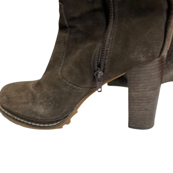 Tory Burch Women's Brown Suede Leather Heeled Boots Size 8.5M - Picture 6 of 11